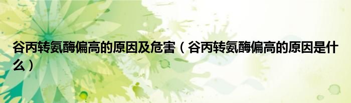 谷丙轉(zhuǎn)氨酶偏高的原因及危害（谷丙轉(zhuǎn)氨酶偏高的原因是什么）