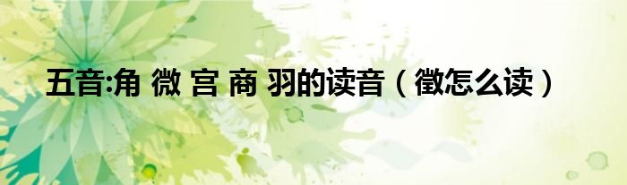 五音:角 微 宮 商 羽的讀音（徵怎么讀）