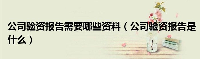公司驗(yàn)資報(bào)告需要哪些資料（公司驗(yàn)資報(bào)告是什么）
