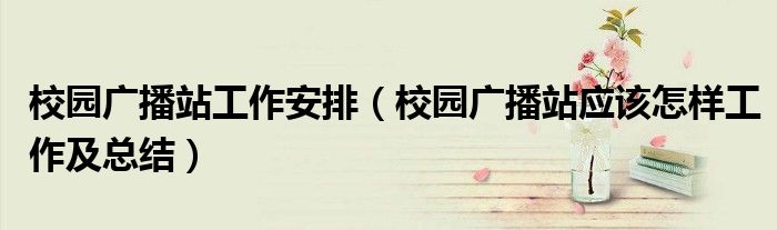 校園廣播站工作安排（校園廣播站應(yīng)該怎樣工作及總結(jié)）