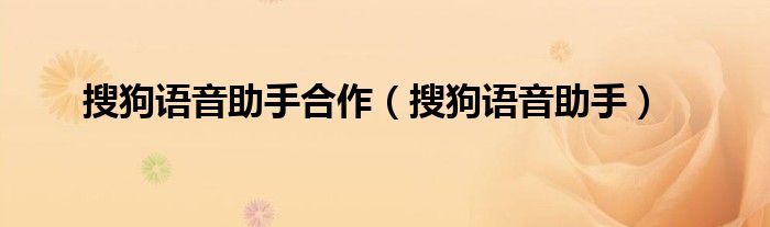 搜狗語(yǔ)音助手合作（搜狗語(yǔ)音助手）
