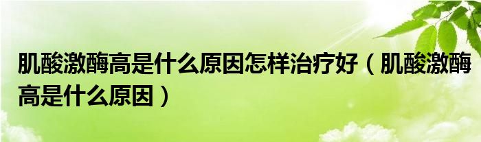 肌酸激酶高是什么原因怎樣治療好（肌酸激酶高是什么原因）