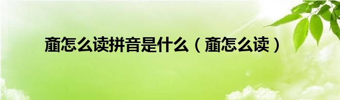 齏怎么讀拼音是什么（齏怎么讀）