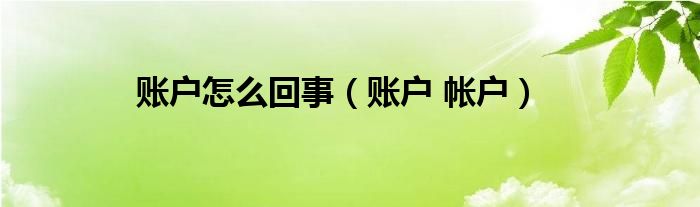 賬戶(hù)怎么回事（賬戶(hù) 帳戶(hù)）