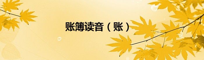 賬簿讀音（賬）