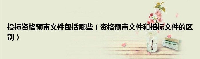 投標(biāo)資格預(yù)審文件包括哪些（資格預(yù)審文件和招標(biāo)文件的區(qū)別）