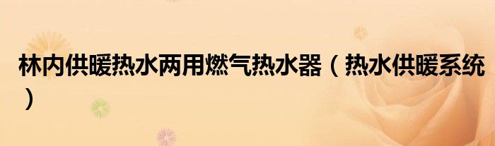 林內供暖熱水兩用燃氣熱水器（熱水供暖系統(tǒng)）