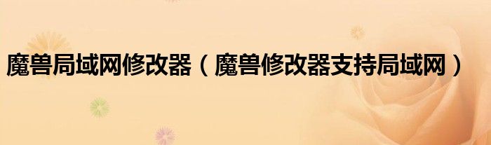 魔獸局域網(wǎng)修改器（魔獸修改器支持局域網(wǎng)）