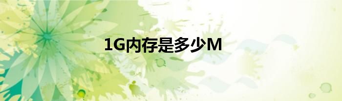 1G內(nèi)存是多少M