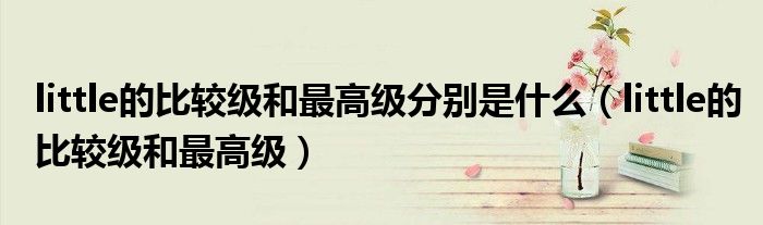 little的比較級(jí)和最高級(jí)分別是什么（little的比較級(jí)和最高級(jí)）
