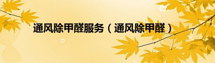 通風(fēng)除甲醛服務(wù)（通風(fēng)除甲醛）