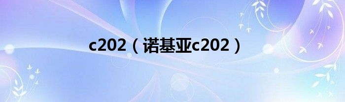 c202（諾基亞c202）