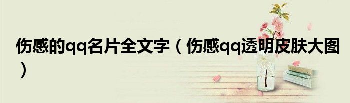 傷感的qq名片全文字（傷感qq透明皮膚大圖）