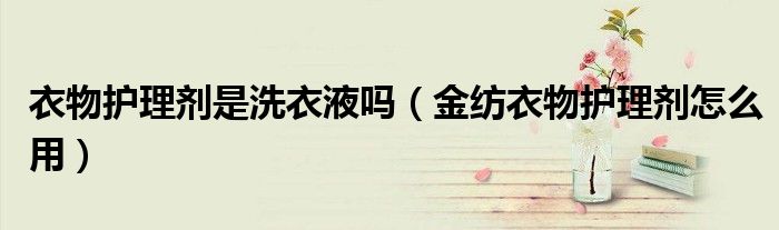 衣物護理劑是洗衣液嗎（金紡衣物護理劑怎么用）