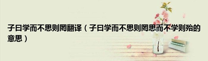 子曰學(xué)而不思則罔翻譯（子曰學(xué)而不思則罔思而不學(xué)則殆的意思）