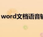 word文檔語(yǔ)音輸入（word文檔文字轉(zhuǎn)語(yǔ)音）