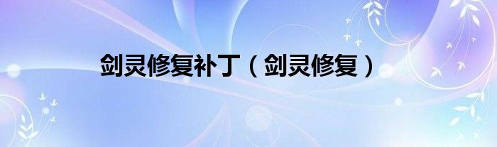 劍靈修復(fù)補?。▌`修復(fù)）