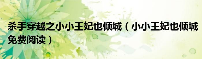 殺手穿越之小小王妃也傾城（小小王妃也傾城免費閱讀）