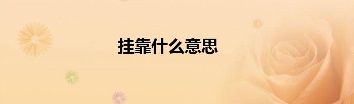 掛靠什么意思