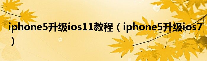 iphone5升級ios11教程（iphone5升級ios7）