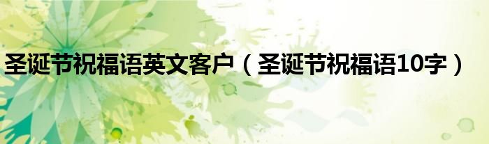 圣誕節(jié)祝福語英文客戶（圣誕節(jié)祝福語10字）