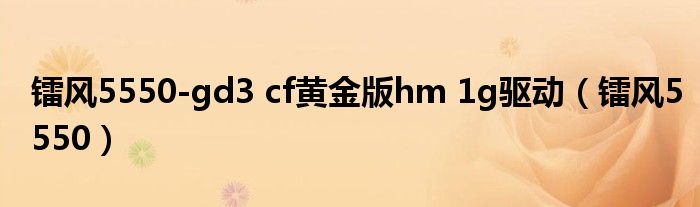 鐳風(fēng)5550-gd3 cf黃金版hm 1g驅(qū)動(dòng)（鐳風(fēng)5550）