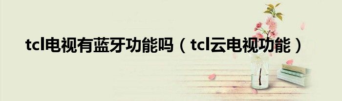 tcl電視有藍(lán)牙功能嗎（tcl云電視功能）