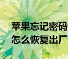 蘋果忘記密碼恢復出廠設置（ipad忘記密碼怎么恢復出廠設置）