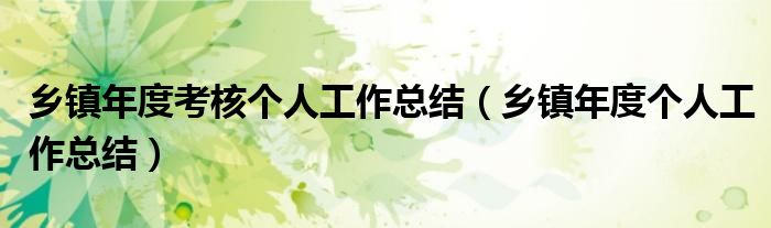 鄉(xiāng)鎮(zhèn)年度考核個(gè)人工作總結(jié)（鄉(xiāng)鎮(zhèn)年度個(gè)人工作總結(jié)）