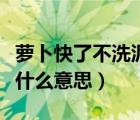 蘿卜快了不洗泥什么意思（蘿卜快了不洗泥是什么意思）