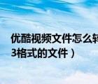 優(yōu)酷視頻文件怎么轉(zhuǎn)換成mp3（怎么把視頻文件轉(zhuǎn)換成mp3格式的文件）