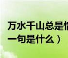 萬(wàn)水千山總是情下一句（萬(wàn)水千山總是情的下一句是什么）