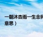 一朝沐杏雨一生念師恩的出處（一朝沐杏雨一生念師恩什么意思）