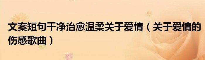 文案短句干凈治愈溫柔關(guān)于愛(ài)情（關(guān)于愛(ài)情的傷感歌曲）