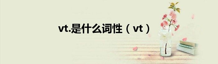 vt.是什么詞性（vt）