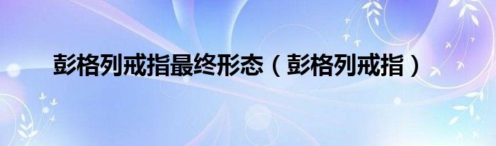 彭格列戒指最終形態(tài)（彭格列戒指）