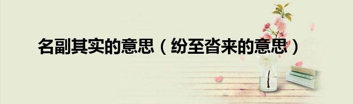 名副其實的意思（紛至沓來的意思）