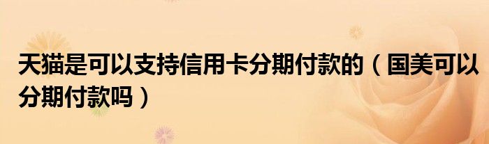 天貓是可以支持信用卡分期付款的（國(guó)美可以分期付款嗎）