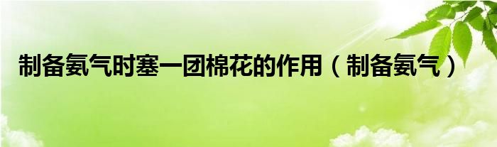制備氨氣時(shí)塞一團(tuán)棉花的作用（制備氨氣）