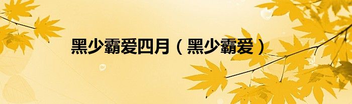 黑少霸愛(ài)四月（黑少霸愛(ài)）