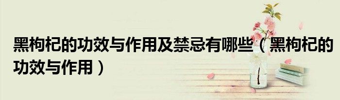 黑枸杞的功效與作用及禁忌有哪些（黑枸杞的功效與作用）