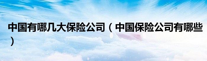中國(guó)有哪幾大保險(xiǎn)公司（中國(guó)保險(xiǎn)公司有哪些）
