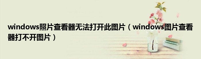 windows照片查看器無法打開此圖片（windows圖片查看器打不開圖片）