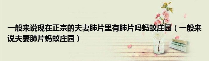 一般來說現(xiàn)在正宗的夫妻肺片里有肺片嗎螞蟻莊園（一般來說夫妻肺片螞蟻莊園）