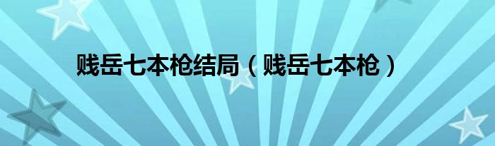 賤岳七本槍結(jié)局（賤岳七本槍）