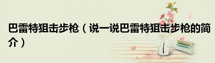 巴雷特狙擊步槍（說一說巴雷特狙擊步槍的簡介）