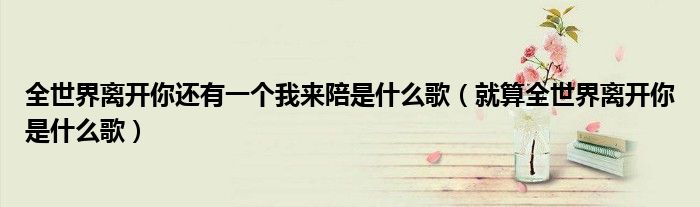 全世界離開你還有一個我來陪是什么歌（就算全世界離開你是什么歌）