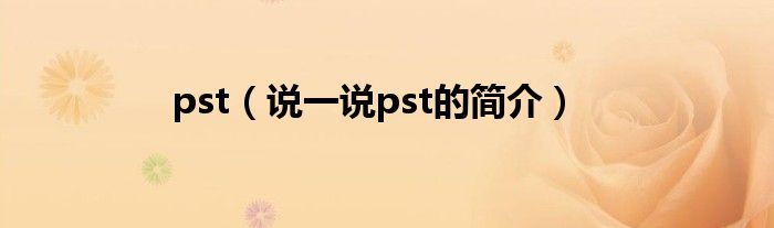 pst（說一說pst的簡介）