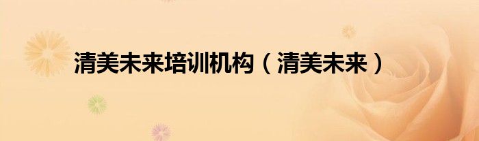清美未來培訓機構（清美未來）