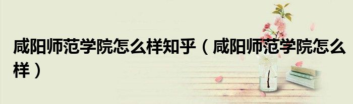 咸陽師范學院怎么樣知乎（咸陽師范學院怎么樣）